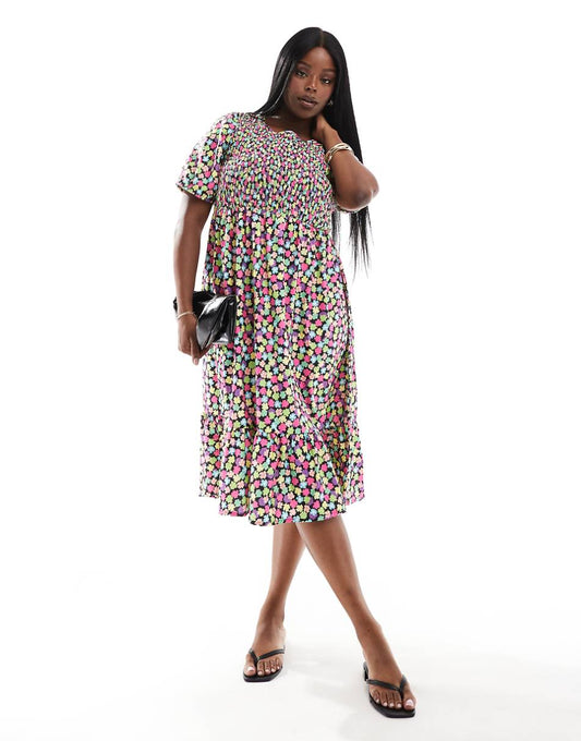 Yours midi dress in multi print