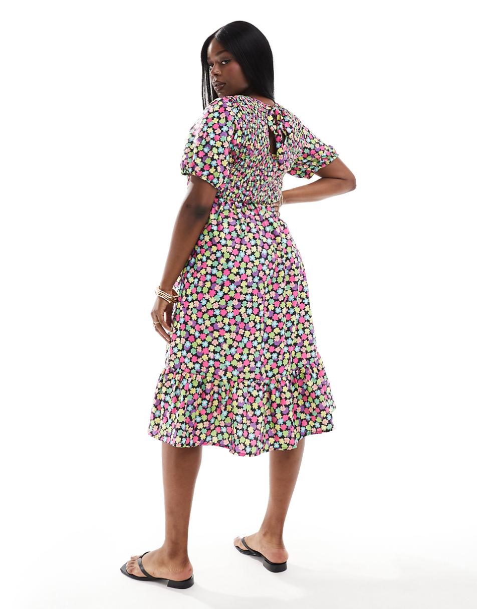 Yours midi dress in multi print