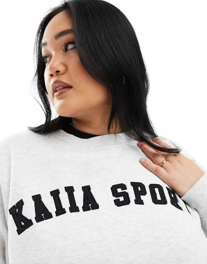 Kaiia Plus logo sweatshirt in light gray
