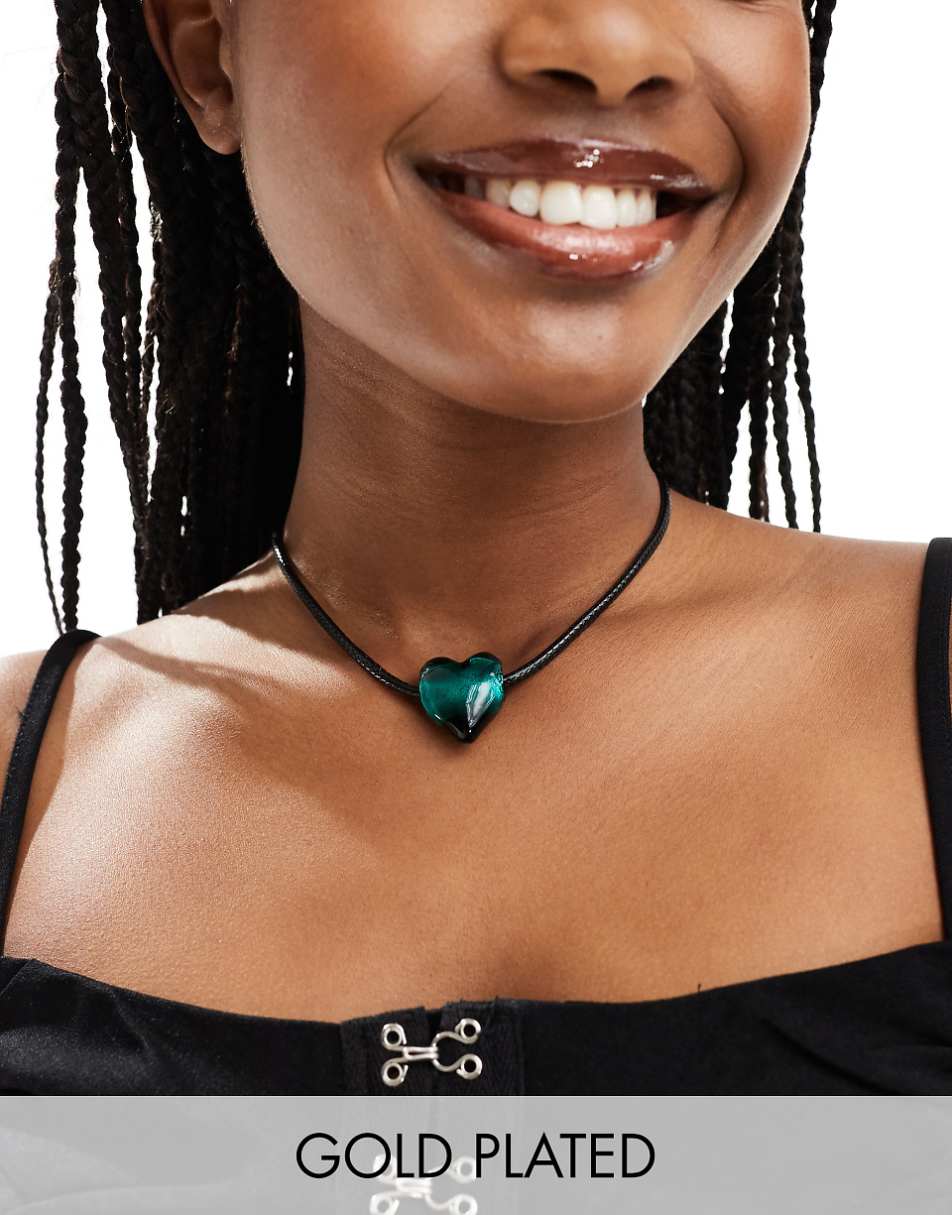 8 Other Reasons cord necklace with blue jade heart