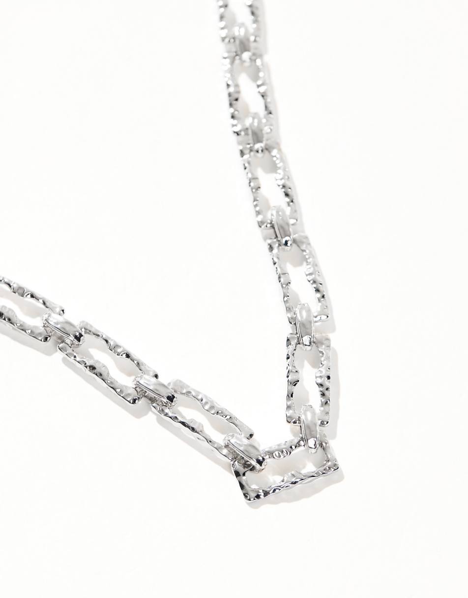 8 Other Reasons chunky chain necklace in rhodium plated