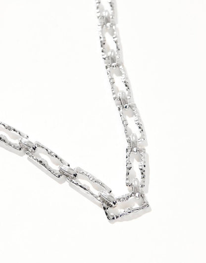 8 Other Reasons chunky chain necklace in rhodium plated