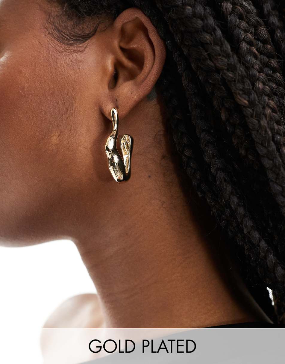 8 Other Reasons molten hoop earrings in gold plated