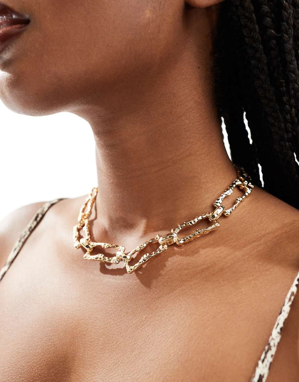 8 Other Reasons chunky chain necklace in gold plated