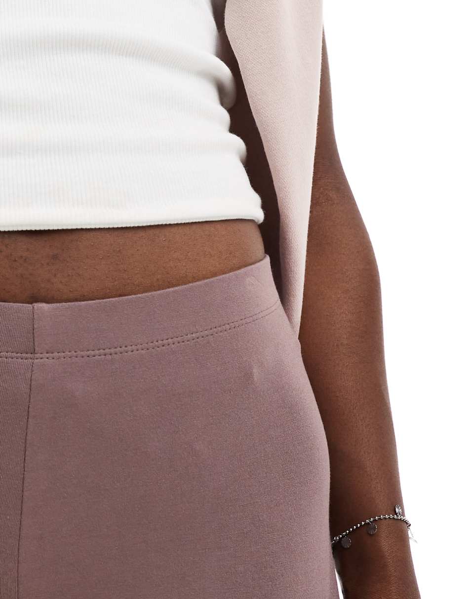 ASOS DESIGN basic legging shorts in taupe