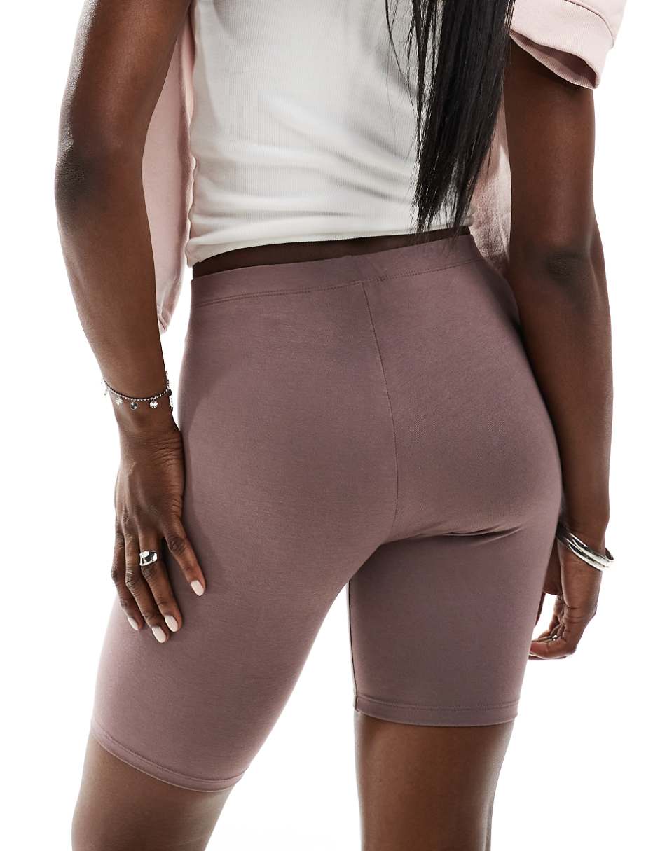 ASOS DESIGN basic legging shorts in taupe