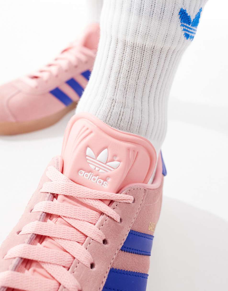 adidas Originals Gazelle sneakers in pink and blue