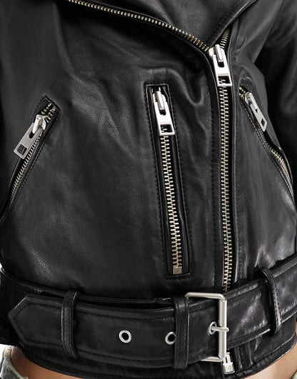 AllSaints Balfern leather jacket in black