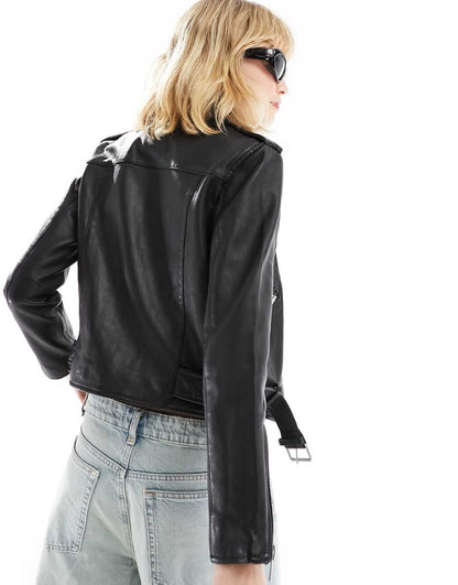AllSaints Balfern leather jacket in black