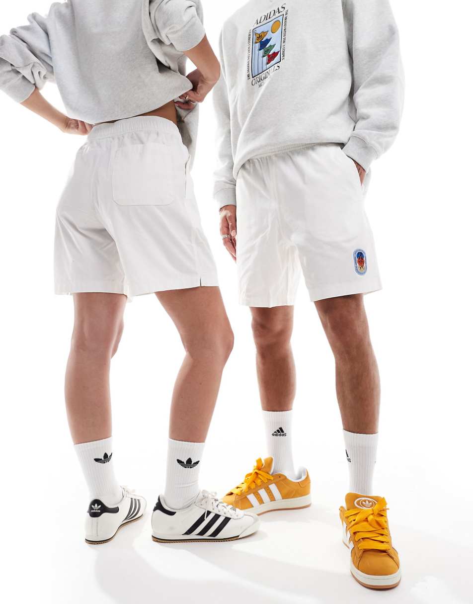 adidas Originals Olympics unisex shorts in white