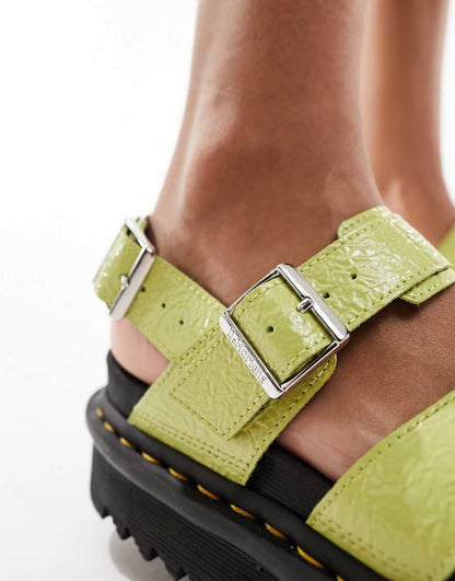 Dr Martens Voss II sandals in lime green