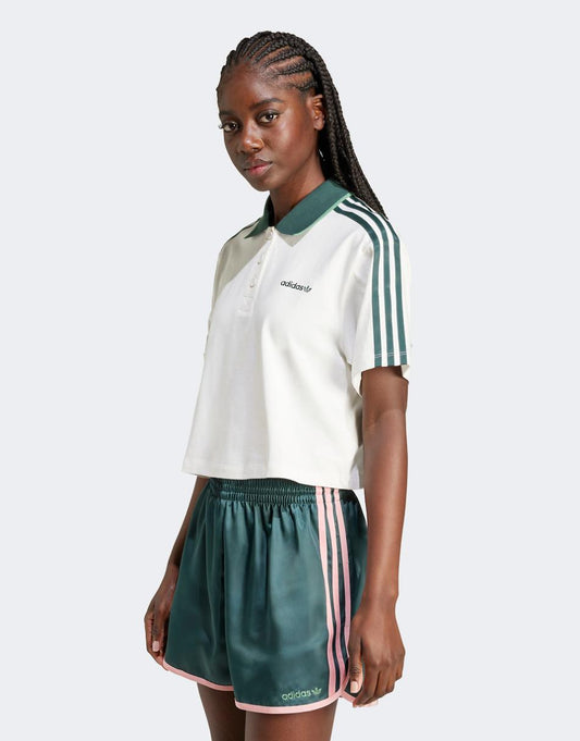 adidas Originals cropped polo in white