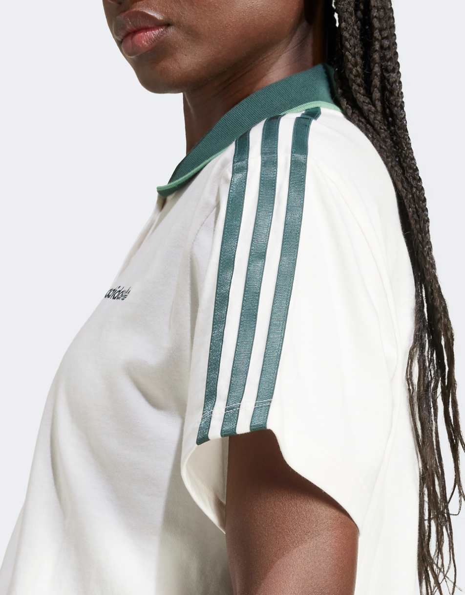 adidas Originals cropped polo in white