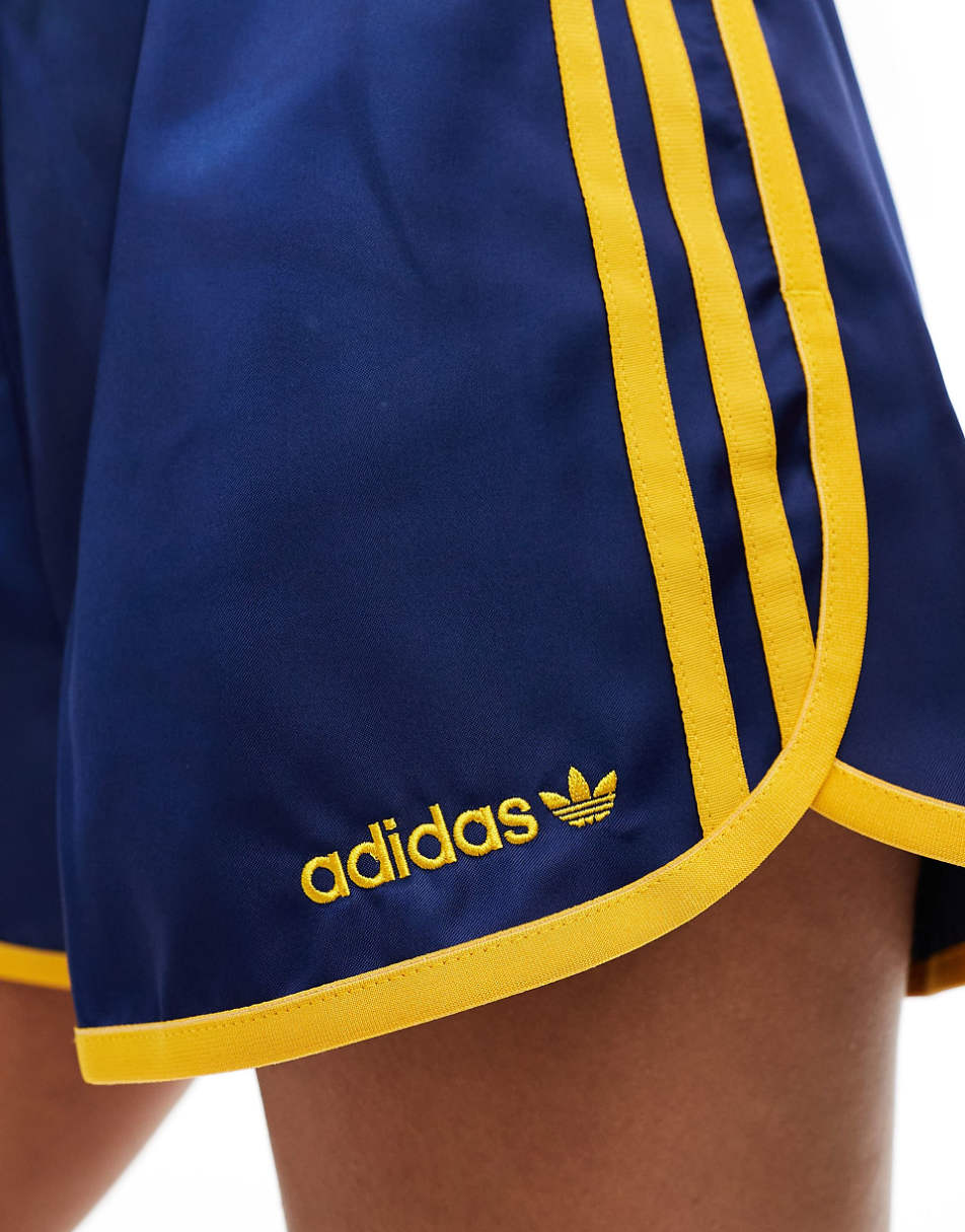 adidas Originals sprinter shorts in navy & yellow