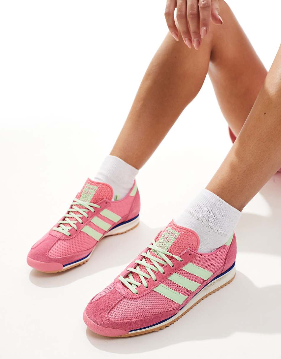 adidas Originals SL 72 OG sneakers in pink and green