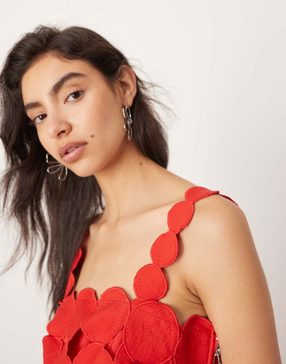ASOS EDITION statement circle detail crop top in red - part of a set
