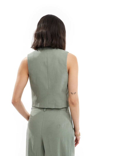 Mango lightweight vest in light green - part of a set