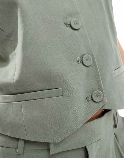 Mango lightweight vest in light green - part of a set