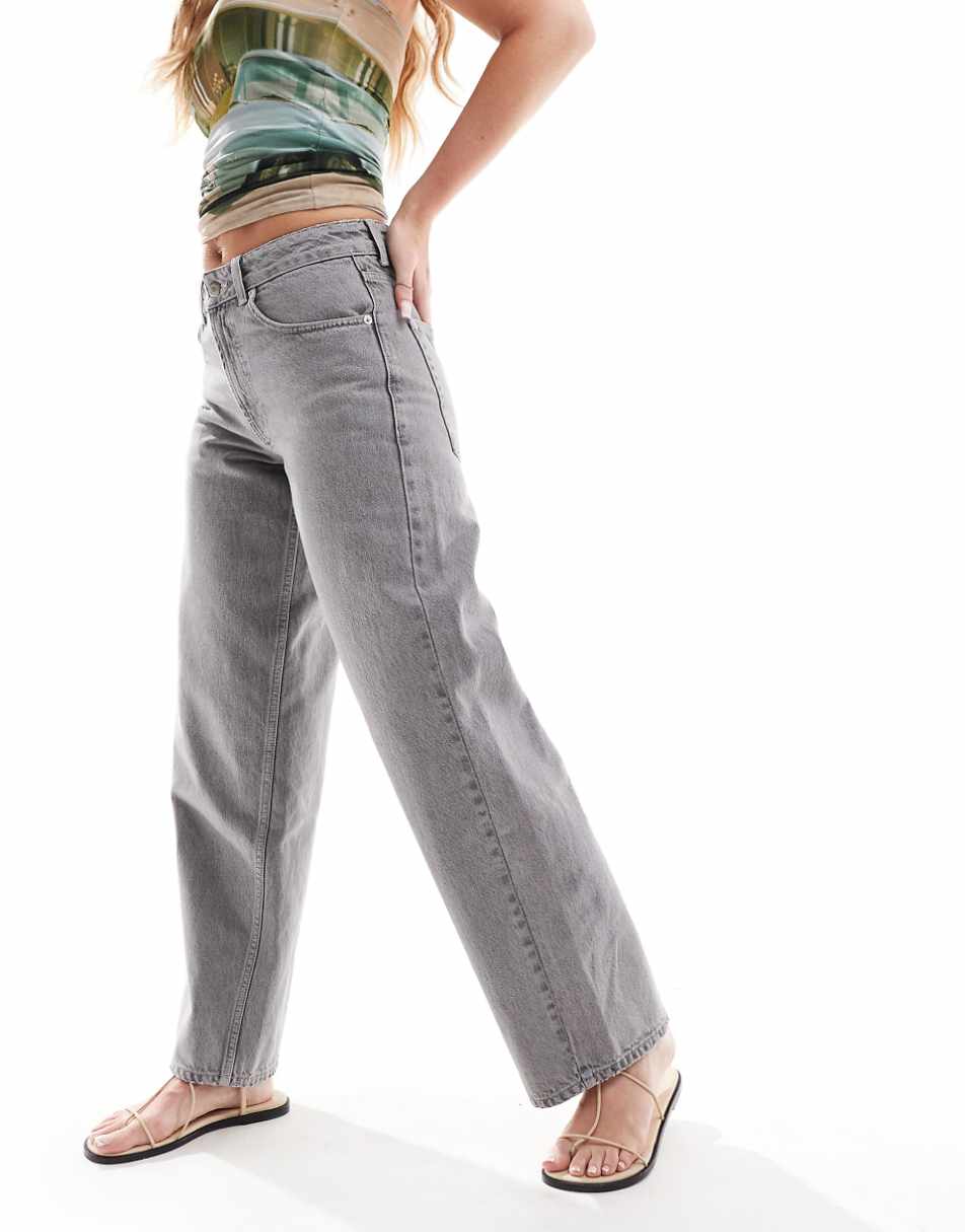 Topshop Hourglass low rise cinch back jeans in gray