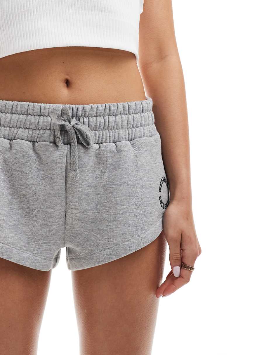 ASOS Weekend Collective micro jersey shorts in gray heather