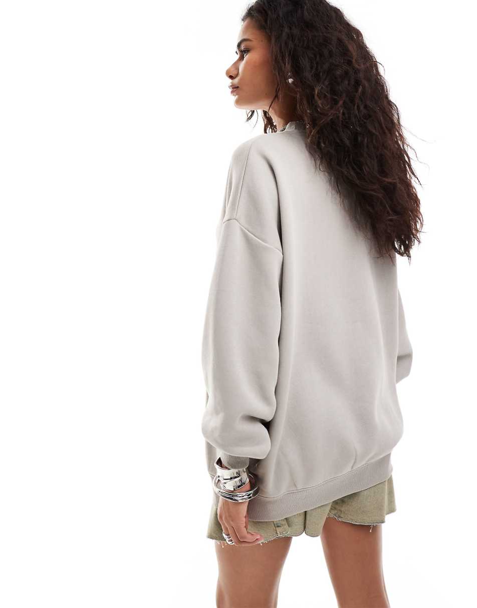 Daisy Street relaxed sweatshirt in gray heather