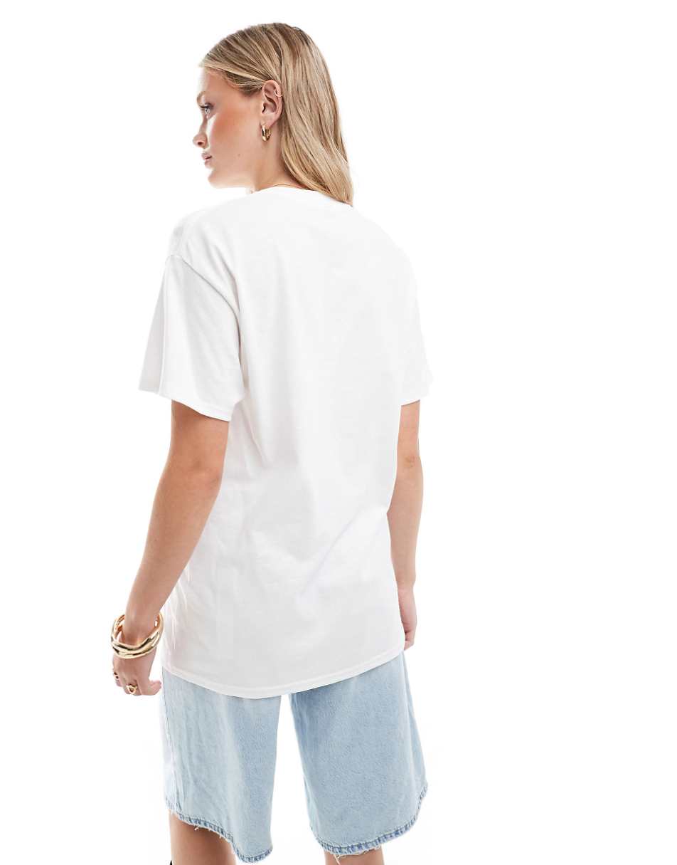 ASOS DESIGN oversized t-shirt with martini drink graphic in white