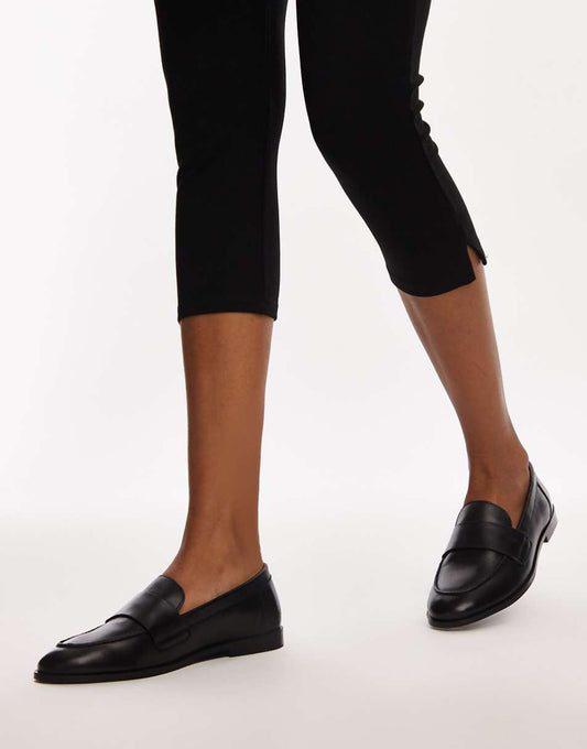 Topshop Carrie leather loafers in black