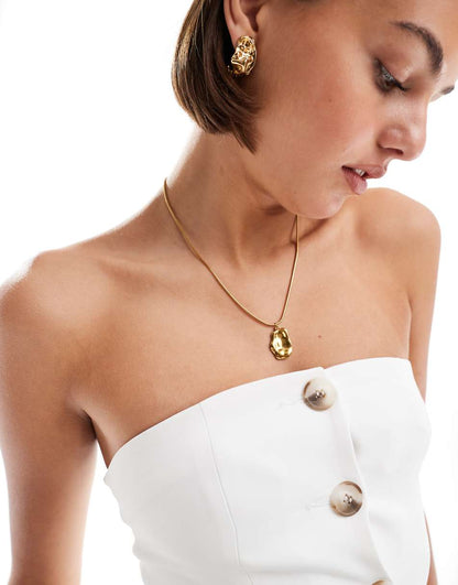 Miss Selfridge tailored bandeau button up top in ivory