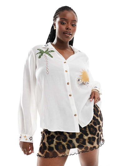 Never Fully Dressed Plus Miley shirt in vacation print