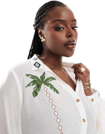 Never Fully Dressed Plus Miley shirt in vacation print