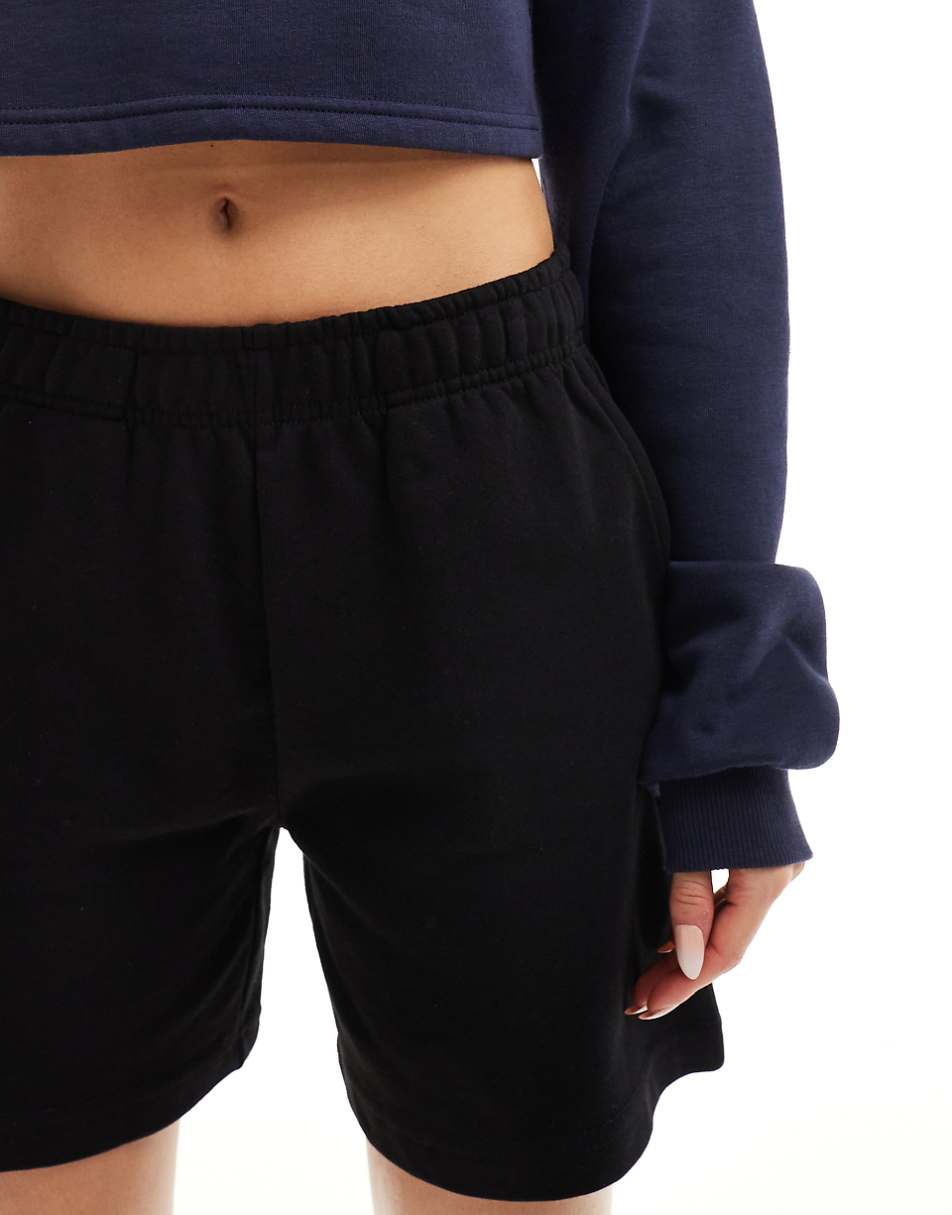 Stradivarius jersey bermuda shorts in black