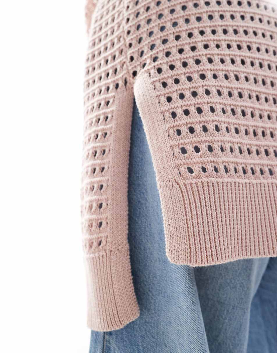 Yours crochet sweater in light pink