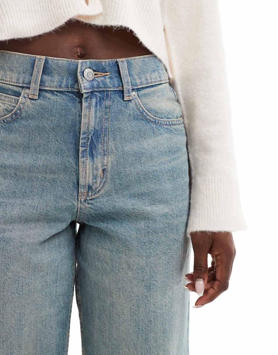 ASOS DESIGN cropped easy straight jeans in vintage wash