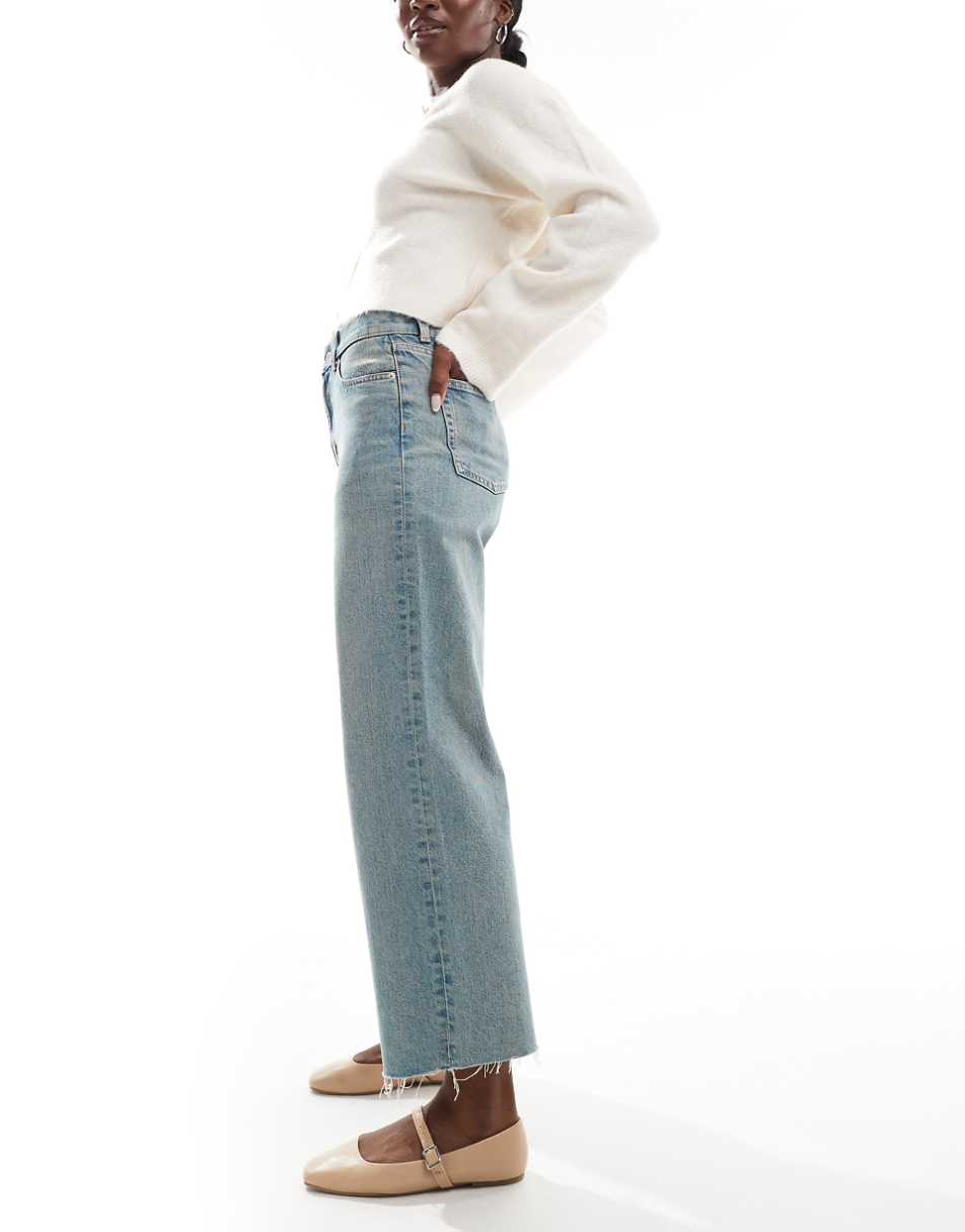 ASOS DESIGN cropped easy straight jeans in vintage wash