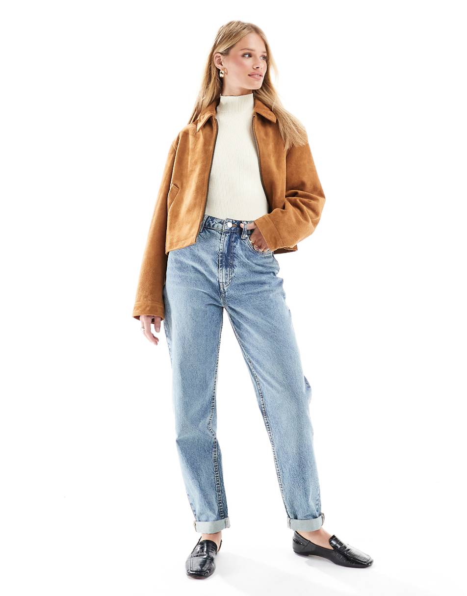 ASOS DESIGN high rise relaxed mom jeans in vintage wash