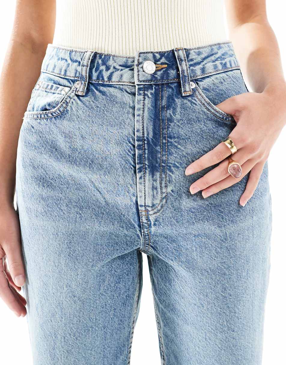 ASOS DESIGN high rise relaxed mom jeans in vintage wash