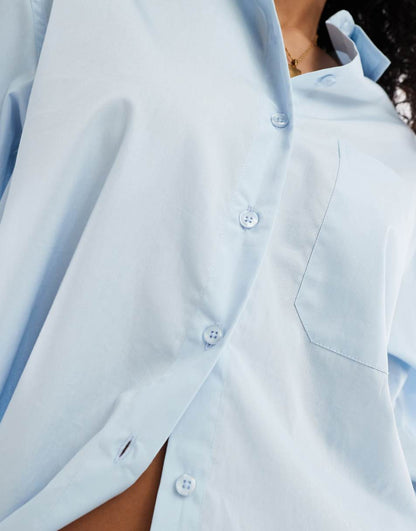 ASOS DESIGN oversized shirt in blue