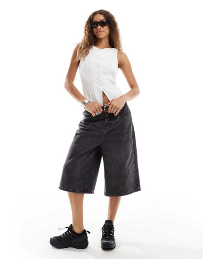 Weekday Fox vest top in white exclusive to ASOS