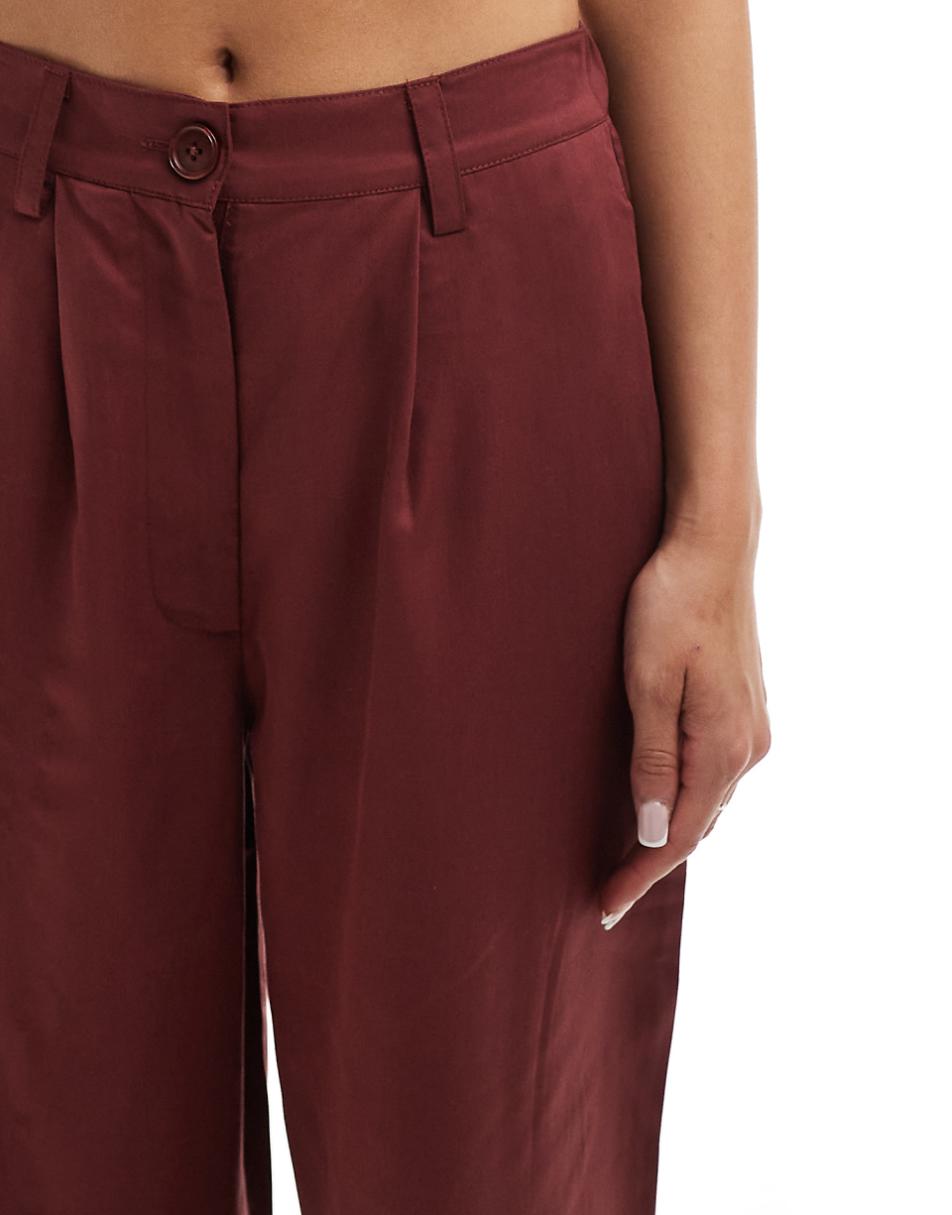 ASOS DESIGN dad pants in washed burgundy