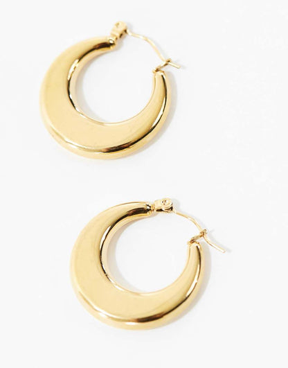 Lost Souls stainless steel dome hoop earrings in 18k gold plated