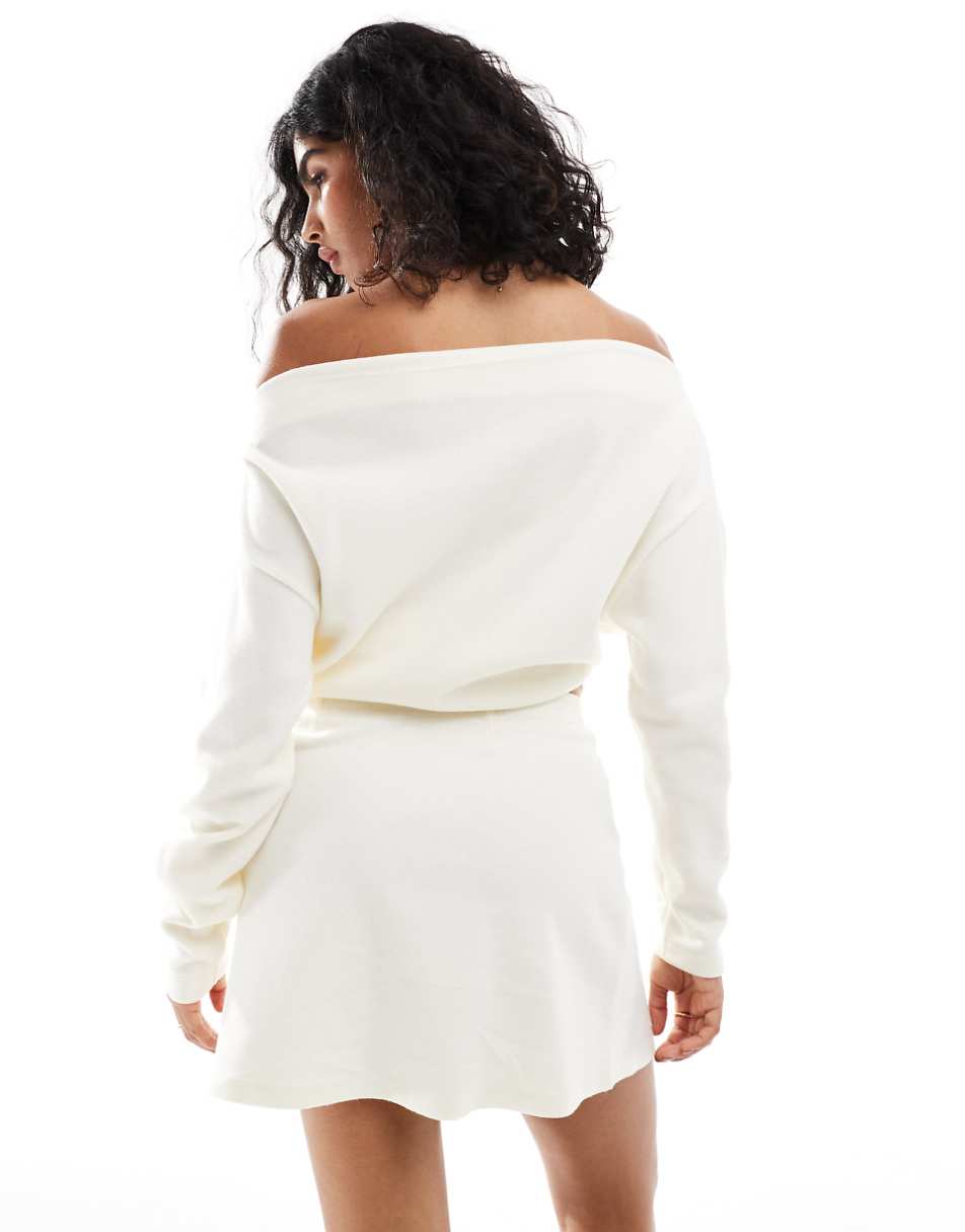 ASOS DESIGN supersoft flippy mini skirt in white