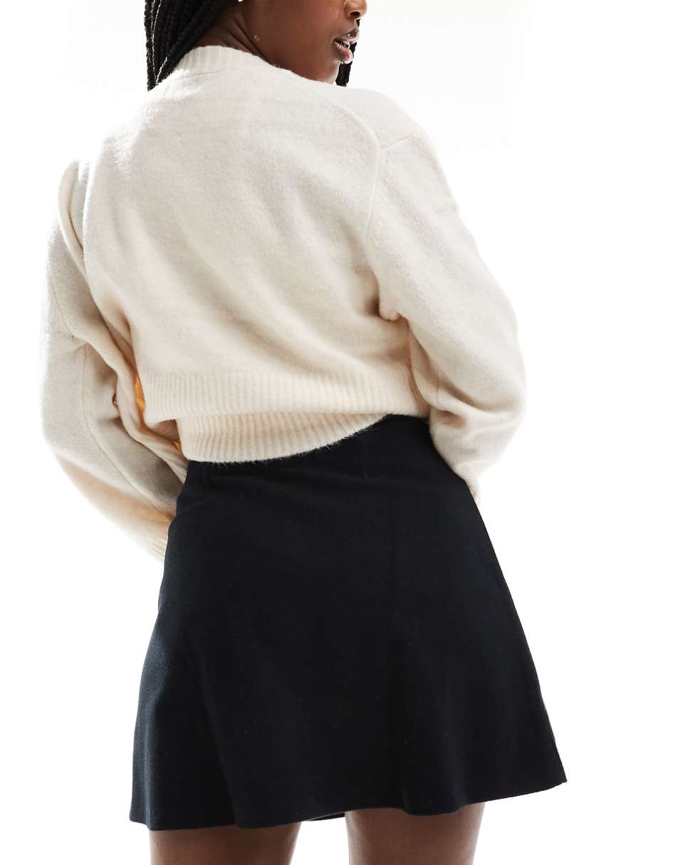 ASOS DESIGN supersoft flippy mini skirt in black