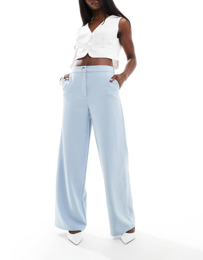 ASOS DESIGN relaxed tailored dad pant in light blue