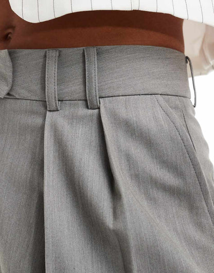 ASOS DESIGN wide leg tailored pants in gray