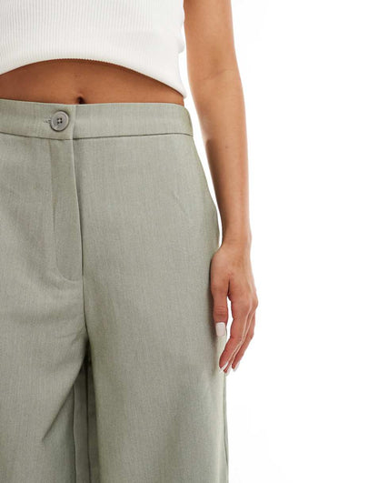ASOS DESIGN relaxed tailored pants in olive