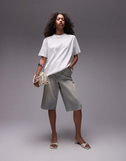 Topshop premium basic short sleeve tee in white