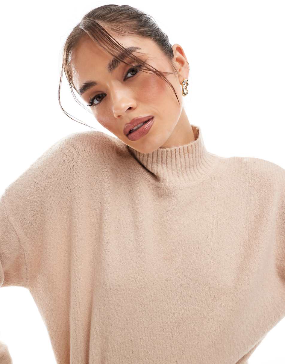 Brave Soul knitted maxi dress in beige