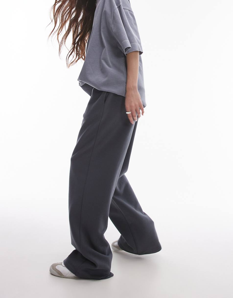 Topshop straight leg sweatpants in slate - part of a set