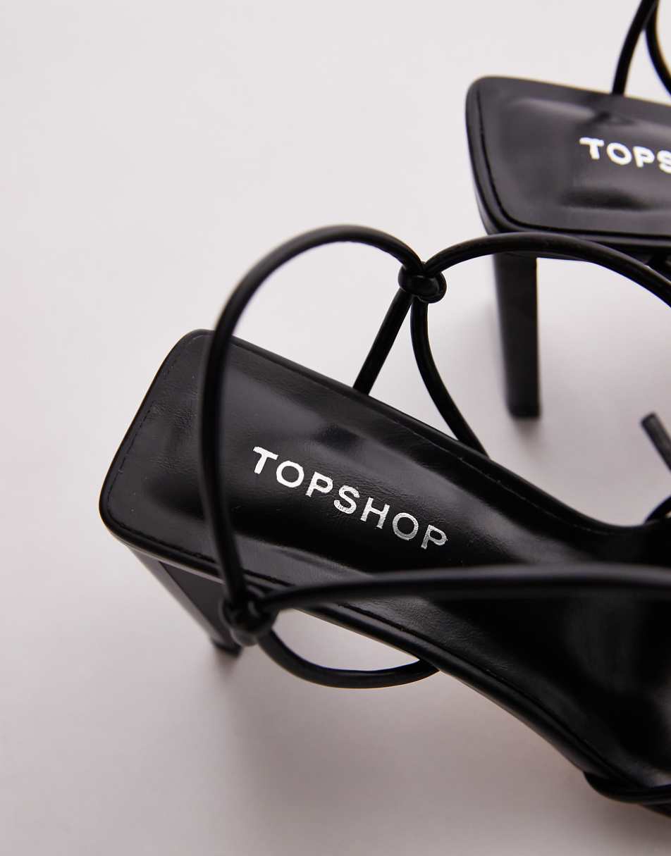 Topshop Georgina strappy heels in black