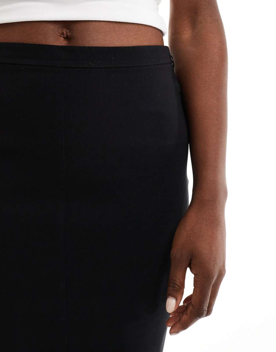 ASOS DESIGN bengaline midi pencil skirt in black